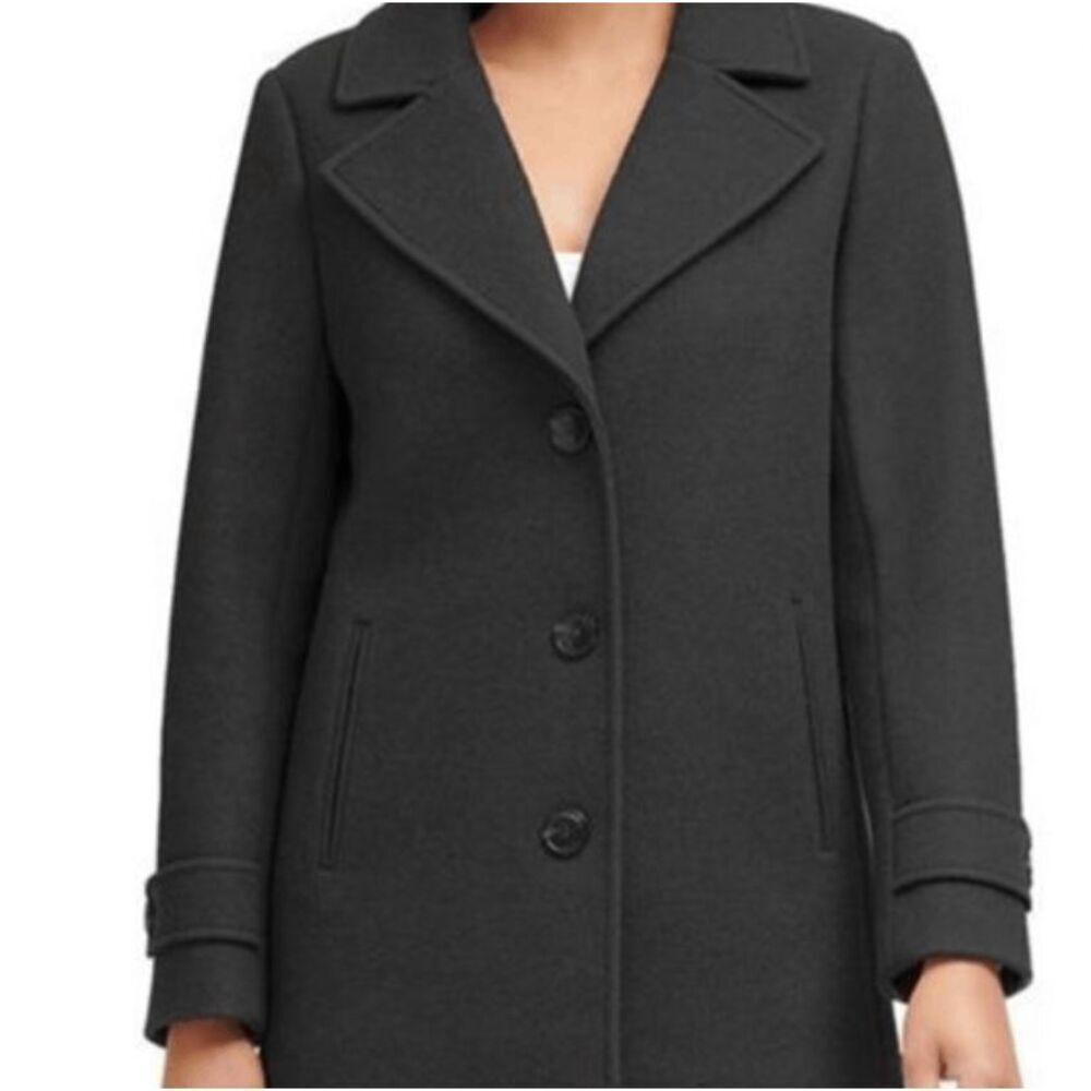 MARC New York 3 Button Peacoat Black Pockets Lined Button Cuffs Size Medium